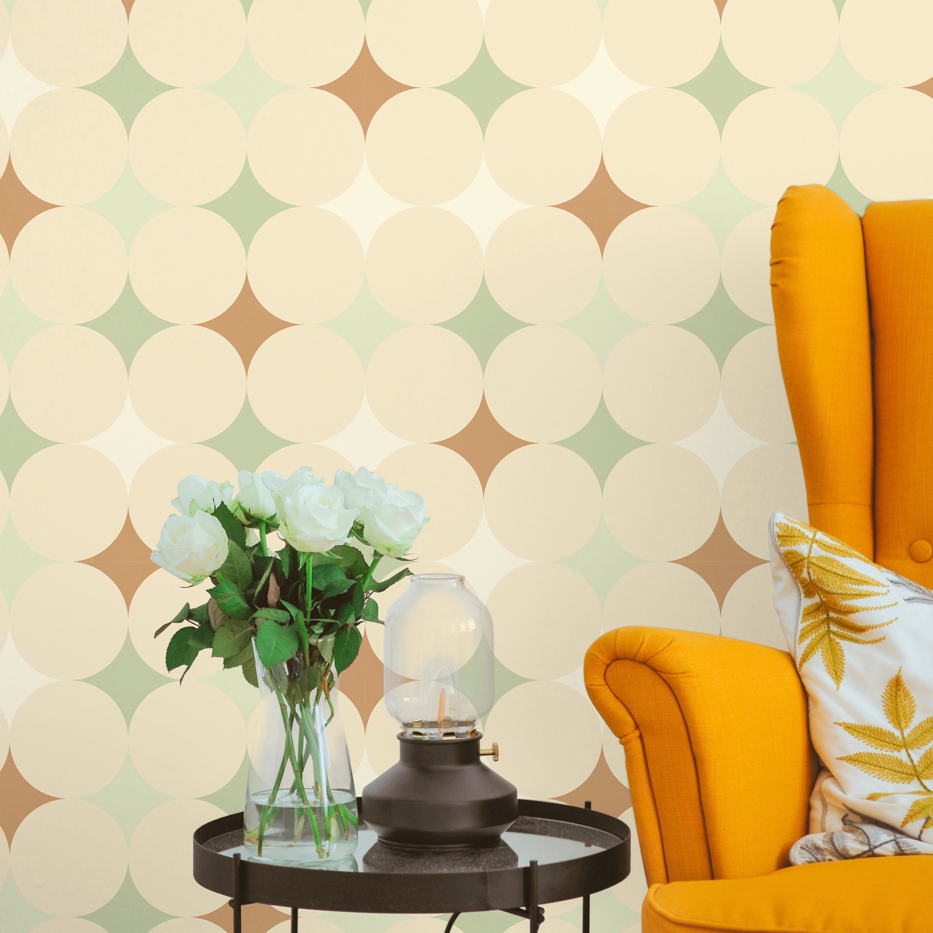 Abstract Bauhaus Peel and Stick Wallpaper, Removable Wallpaper, Traditional Wallpaper - Brown | DeccoPrint