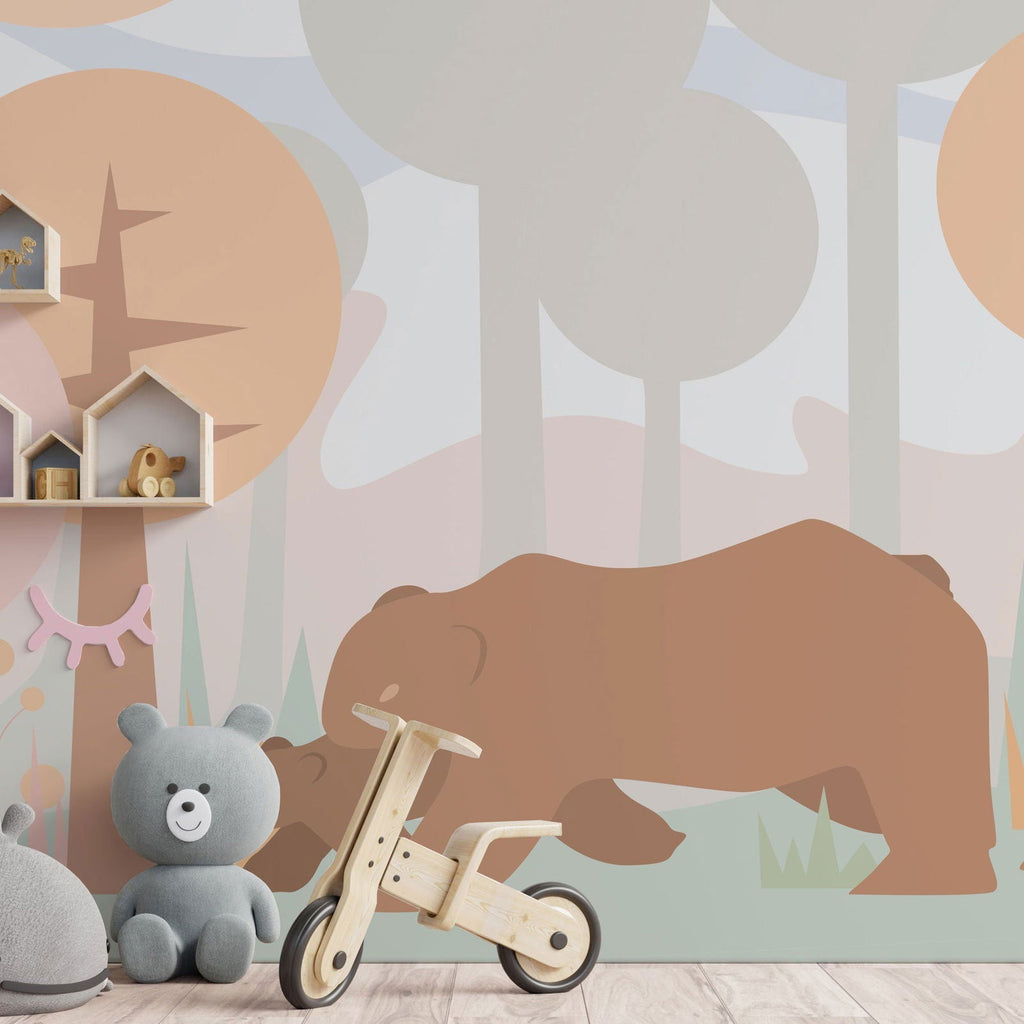 Bear Family Wallpaper | DeccoPrint