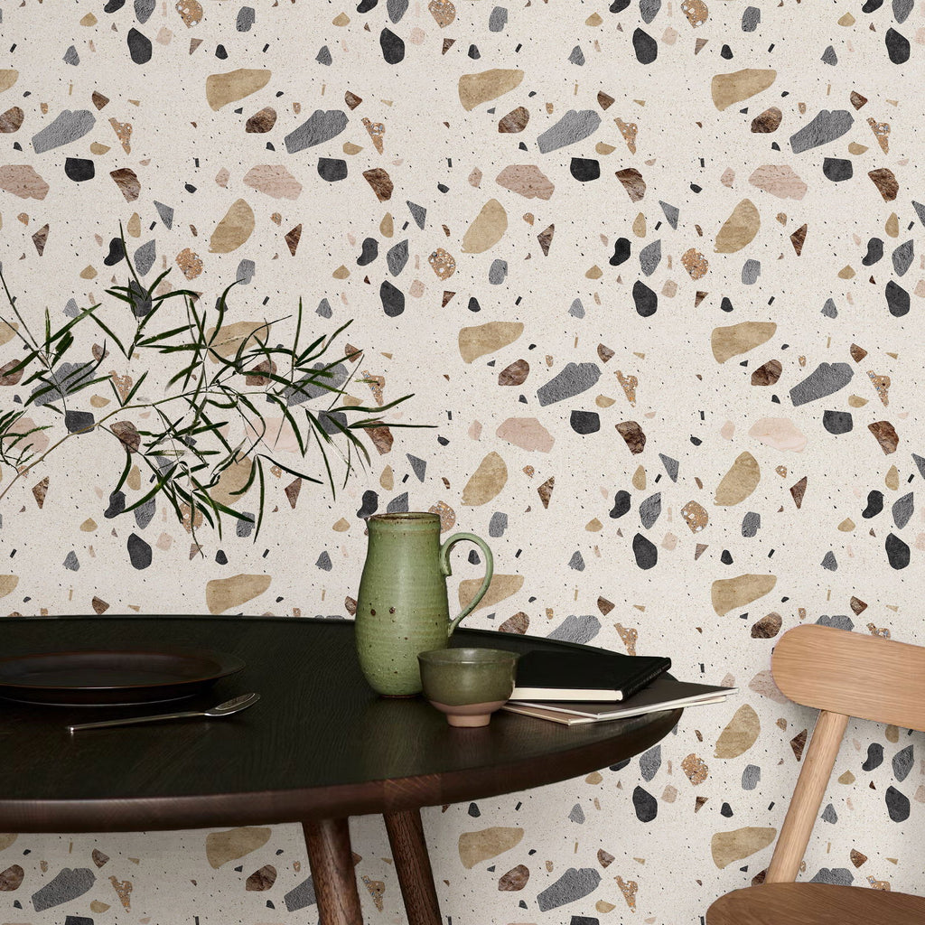 Beige Fragments Wallpaper | DeccoPrint