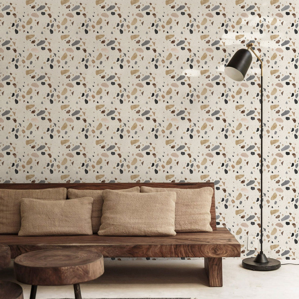 Beige Fragments Wallpaper | DeccoPrint