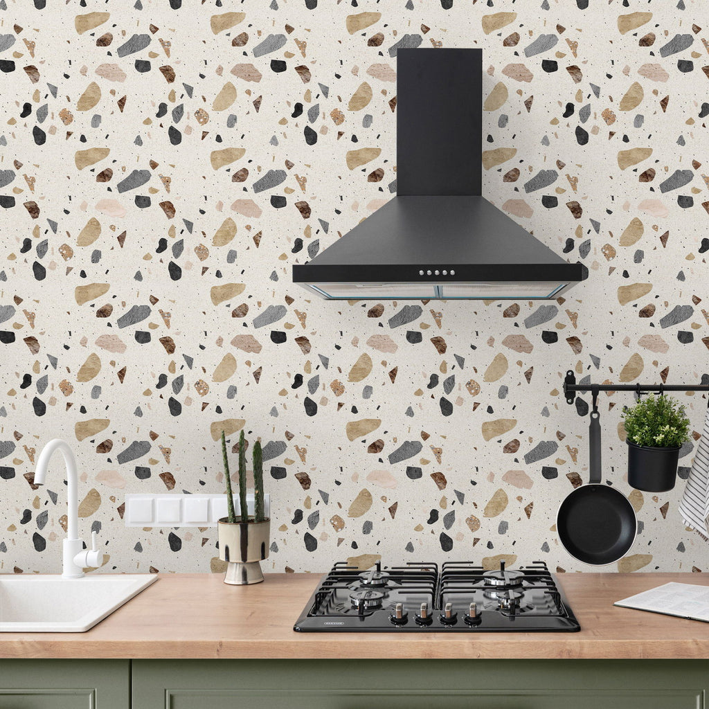 Beige Fragments Wallpaper | DeccoPrint