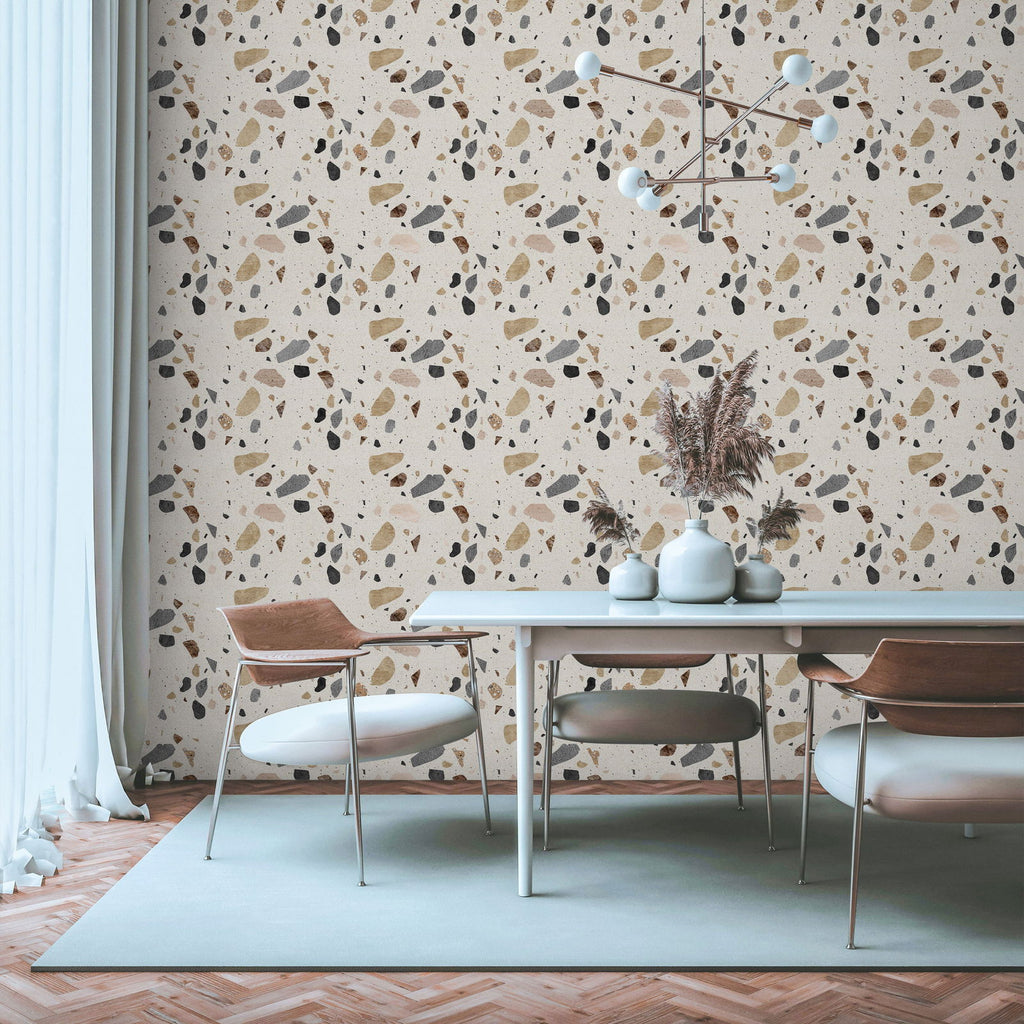 Beige Fragments Wallpaper | DeccoPrint