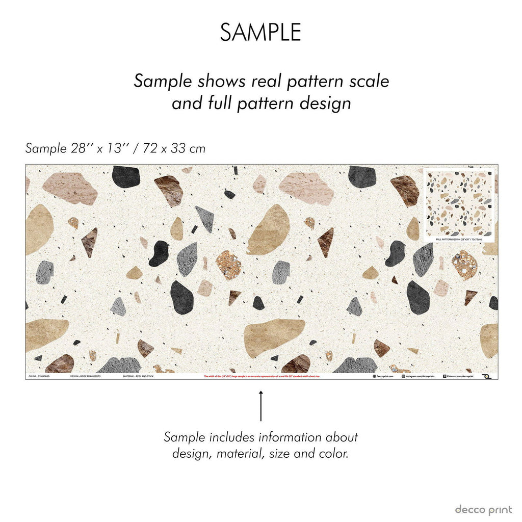 Beige Fragments Wallpaper | DeccoPrint