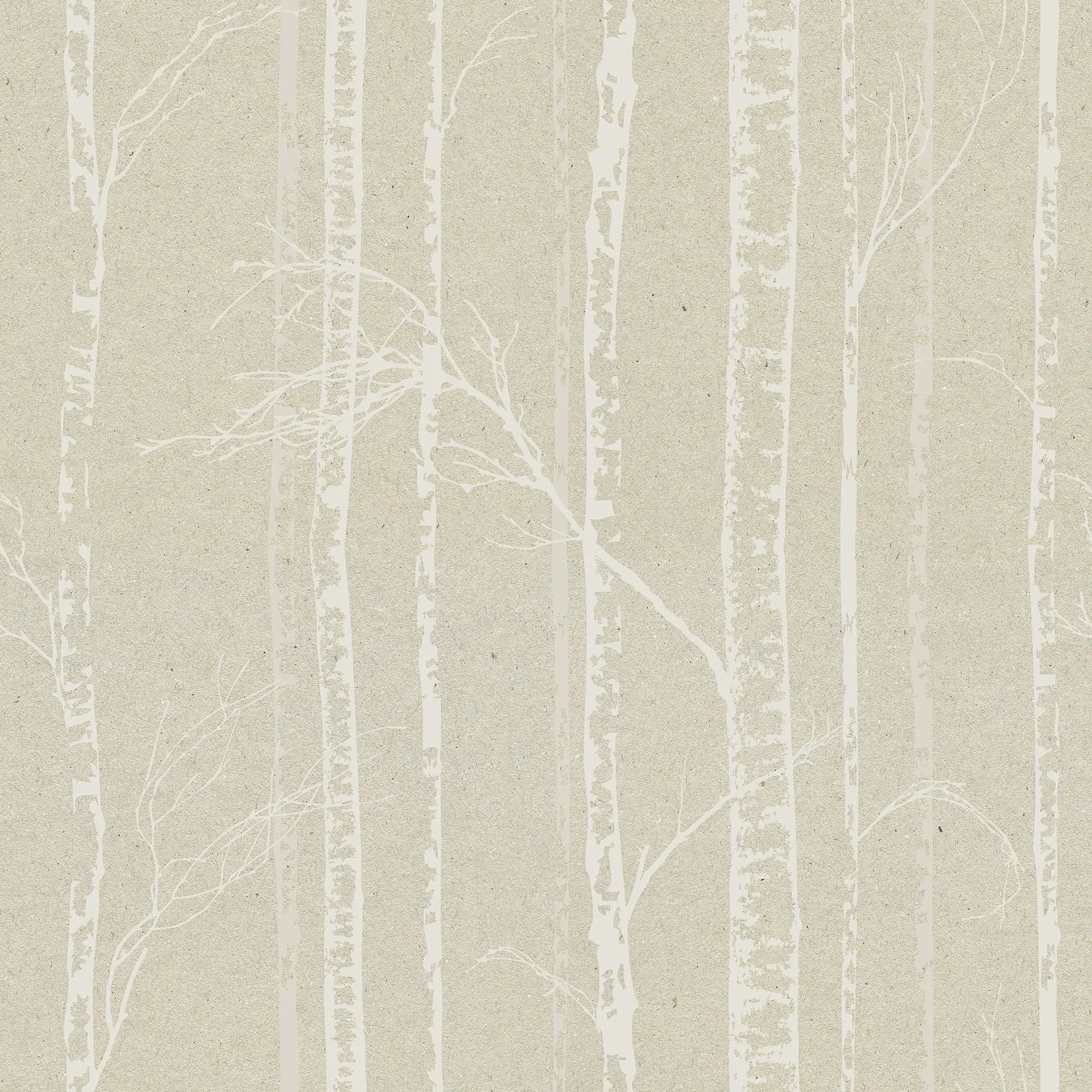 Textured beige wallpaper with subtle birch pattern