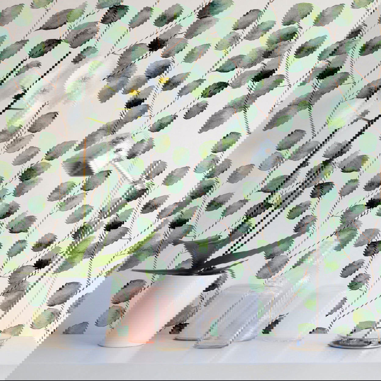 Birch Leafage Peel and Stick Wallpaper, Removable Wallpaper, Traditional Wallpaper | DeccoPrint