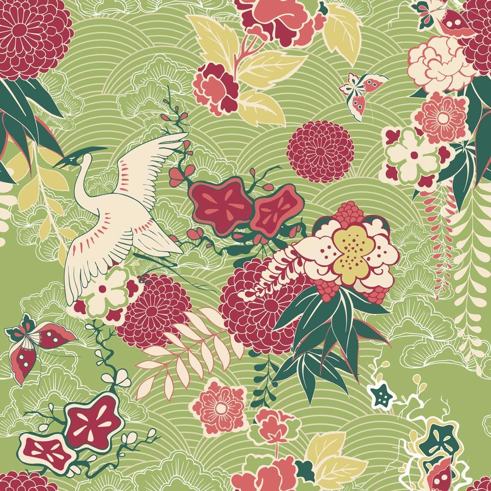 Birds and Flowers Wallpaper - DeccoPrint