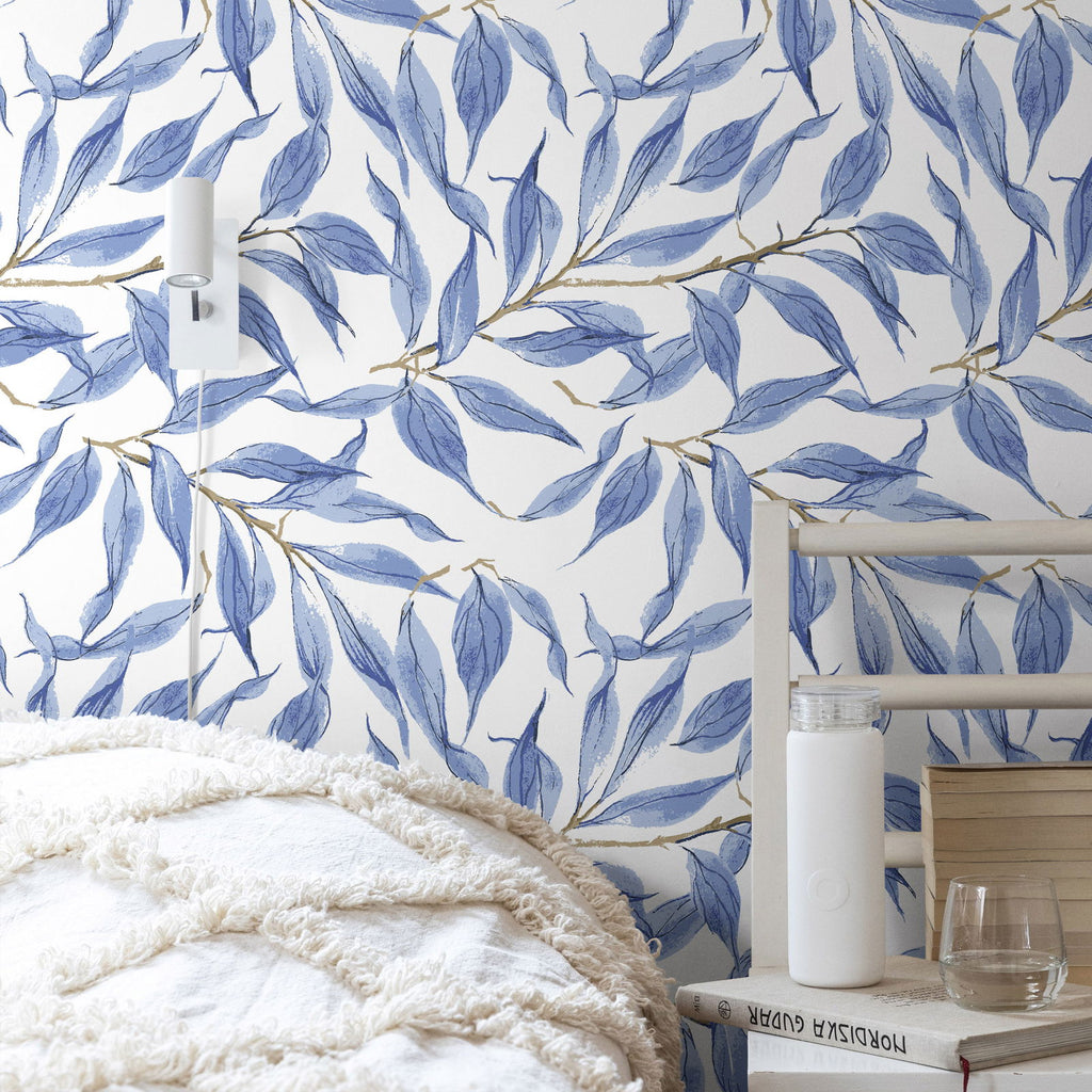 Blue Foliage Wallpaper | DeccoPrint