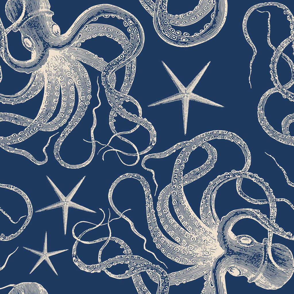 Blue Octopus Wallpaper | DeccoPrint