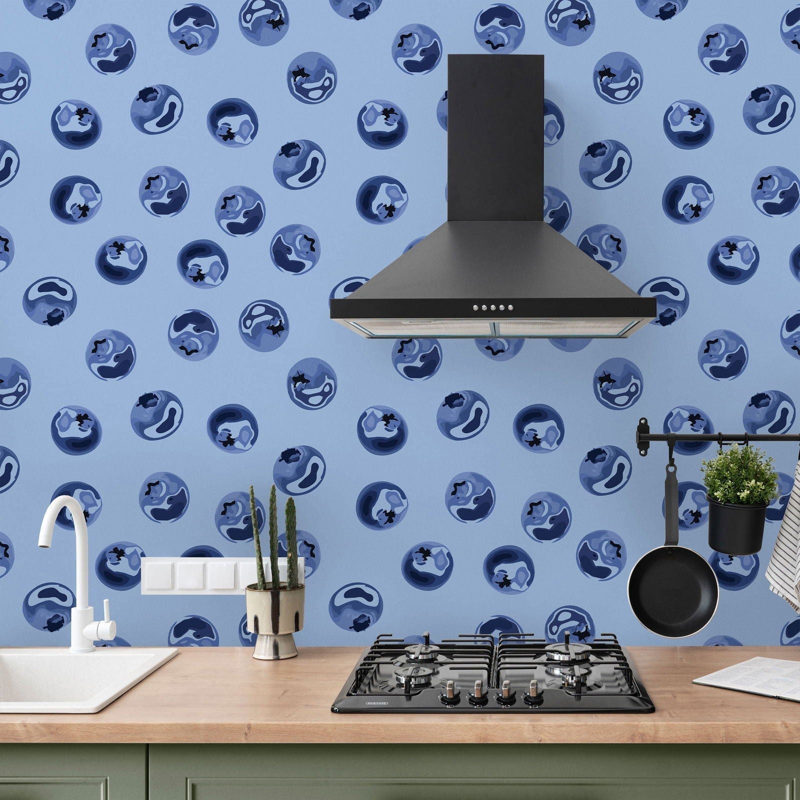 Blueberry Dream Peel and Stick Wallpaper, Removable Wallpaper, Traditional Wallpaper | DeccoPrint