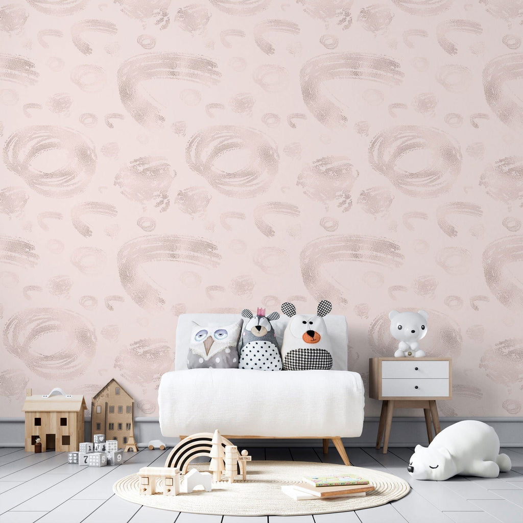 Blush Canvas Peel and Stick Wallpaper, Removable Wallpaper, Traditional Wallpaper | DeccoPrint