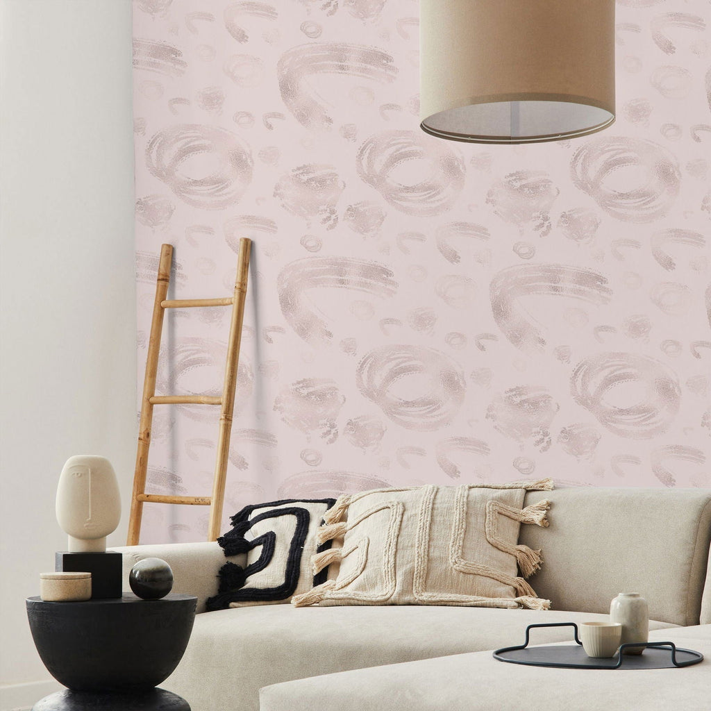 Blush Canvas Peel and Stick Wallpaper, Removable Wallpaper, Traditional Wallpaper | DeccoPrint