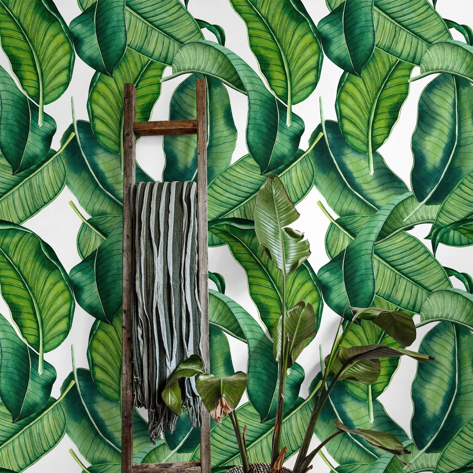 Botanical Leaves Peel and Stick Wallpaper, Removable Wallpaper, Traditional Wallpaper | DeccoPrint