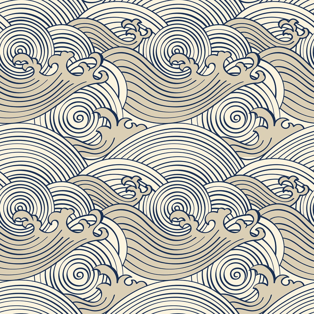 Bright Waves Wallpaper - Beige | DeccoPrint