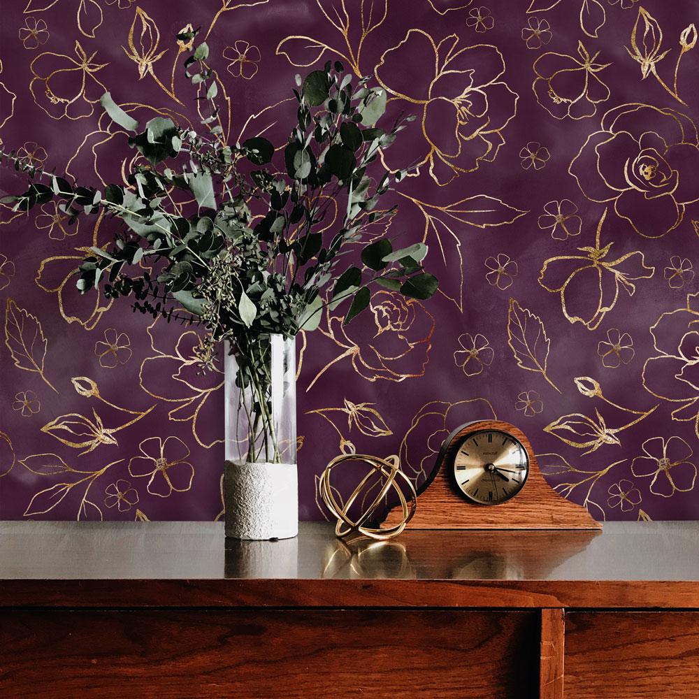 Burgundy Elegance Wallpaper - DeccoPrint