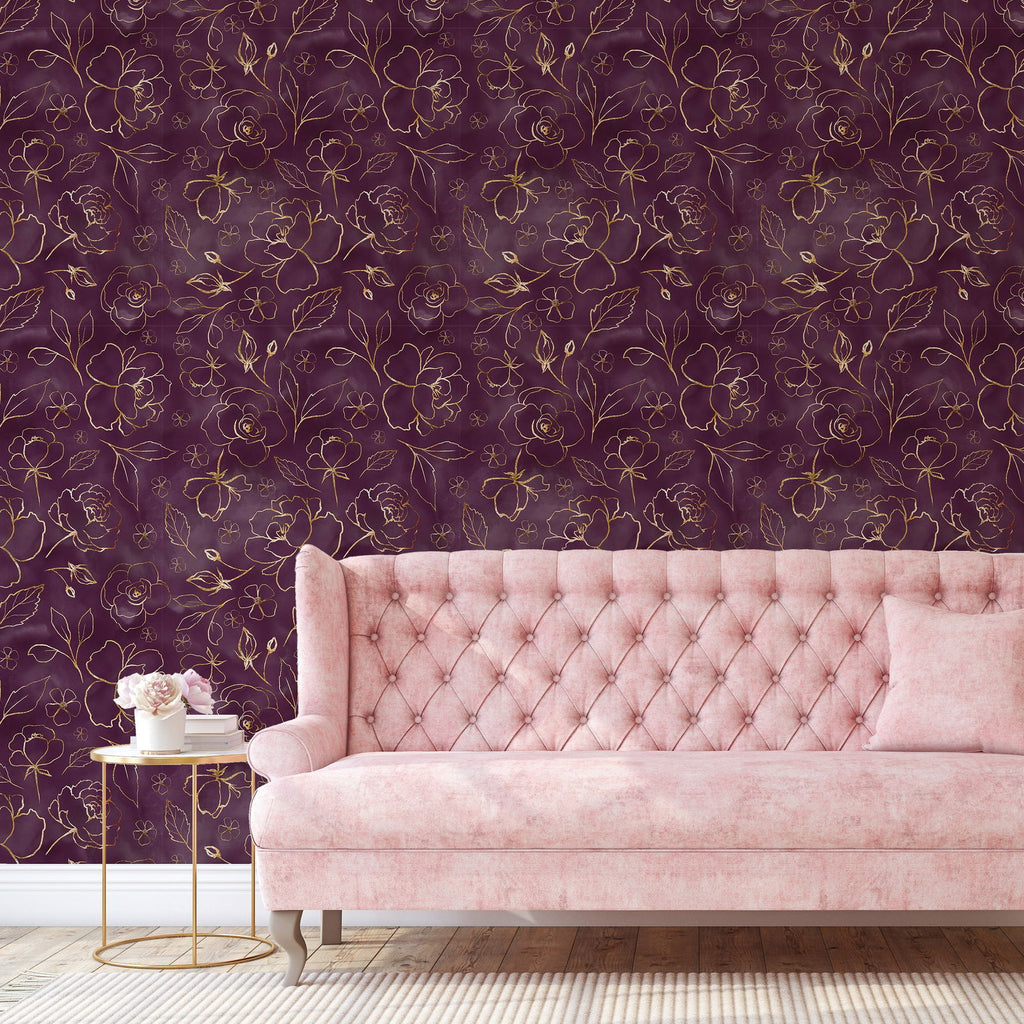 Burgundy Elegance Wallpaper | DeccoPrint