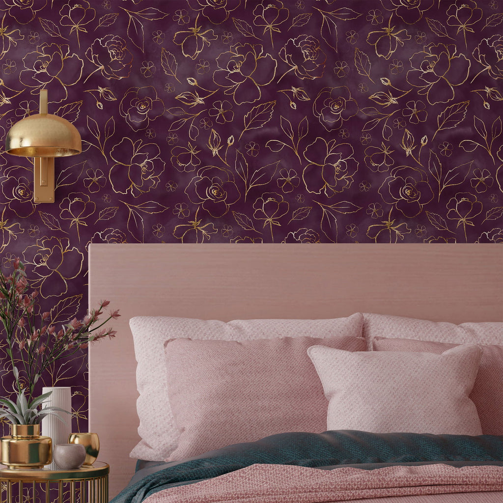 Burgundy Elegance Wallpaper | DeccoPrint