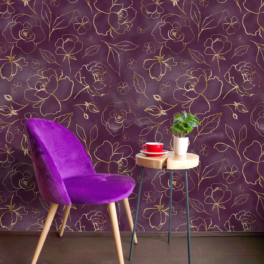 Burgundy Elegance Wallpaper | DeccoPrint