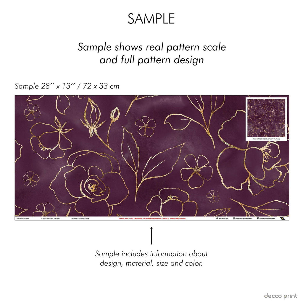 Burgundy Elegance Wallpaper | DeccoPrint