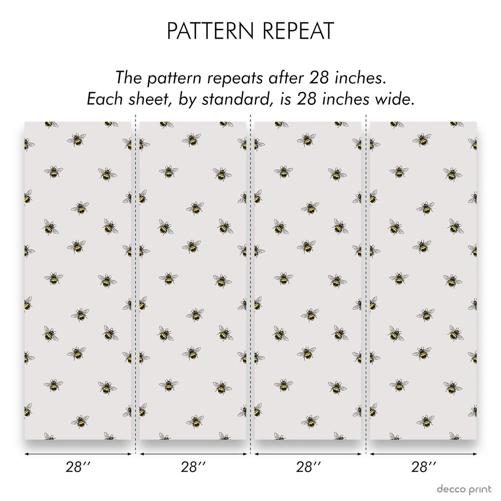 Busy Bees Peel and Stick Wallpaper, Removable Wallpaper, Traditional Wallpaper | DeccoPrint