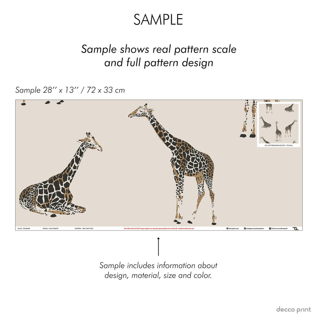 Calm Giraffe Wallpaper | DeccoPrint