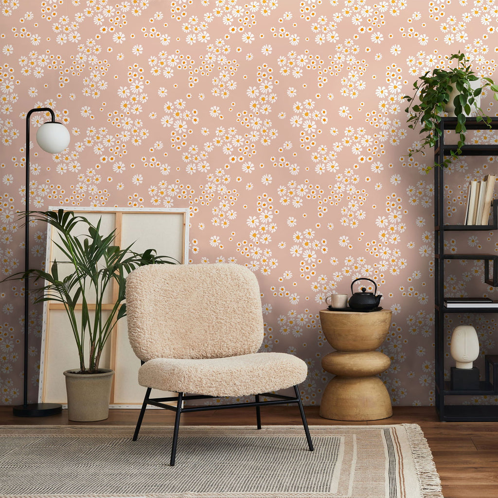 Chamomile Meadow Wallpaper - Beige | DeccoPrint