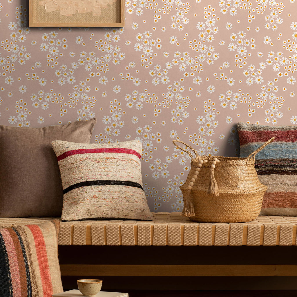 Chamomile Meadow Wallpaper - Beige | DeccoPrint