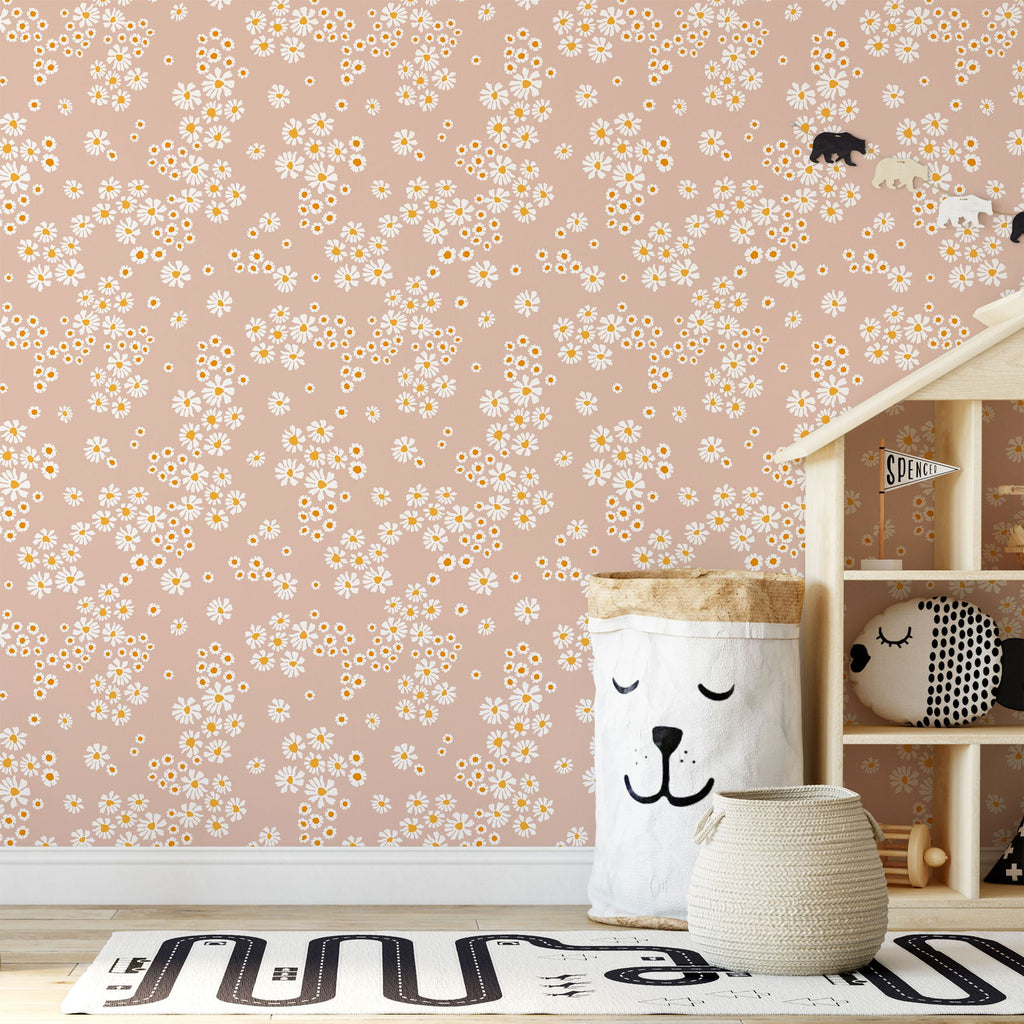 Chamomile Meadow Wallpaper - Beige | DeccoPrint