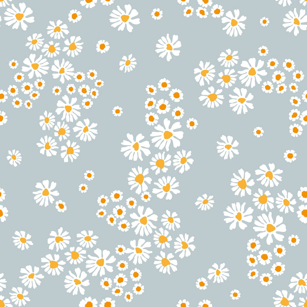 Chamomile Meadow Wallpaper - Blue | DeccoPrint