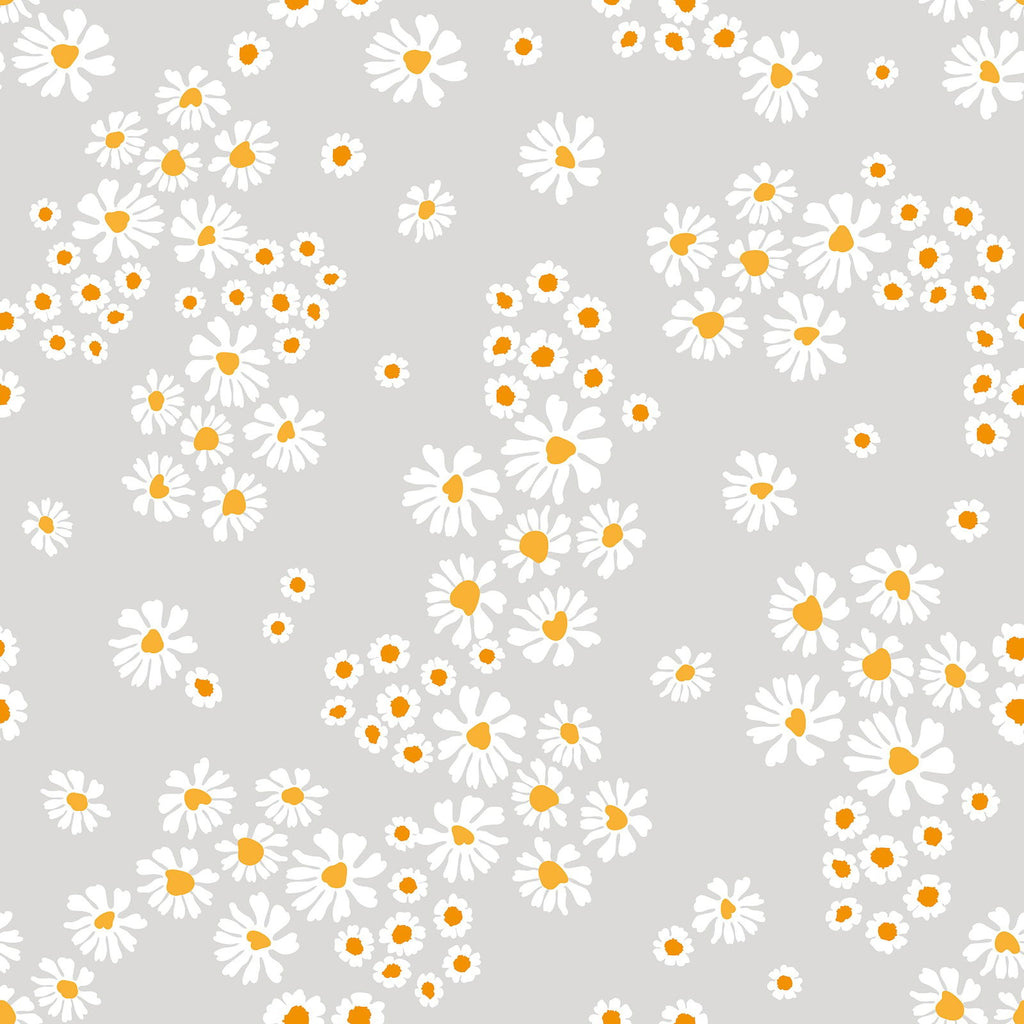 Chamomile Meadow Wallpaper - Grey | DeccoPrint