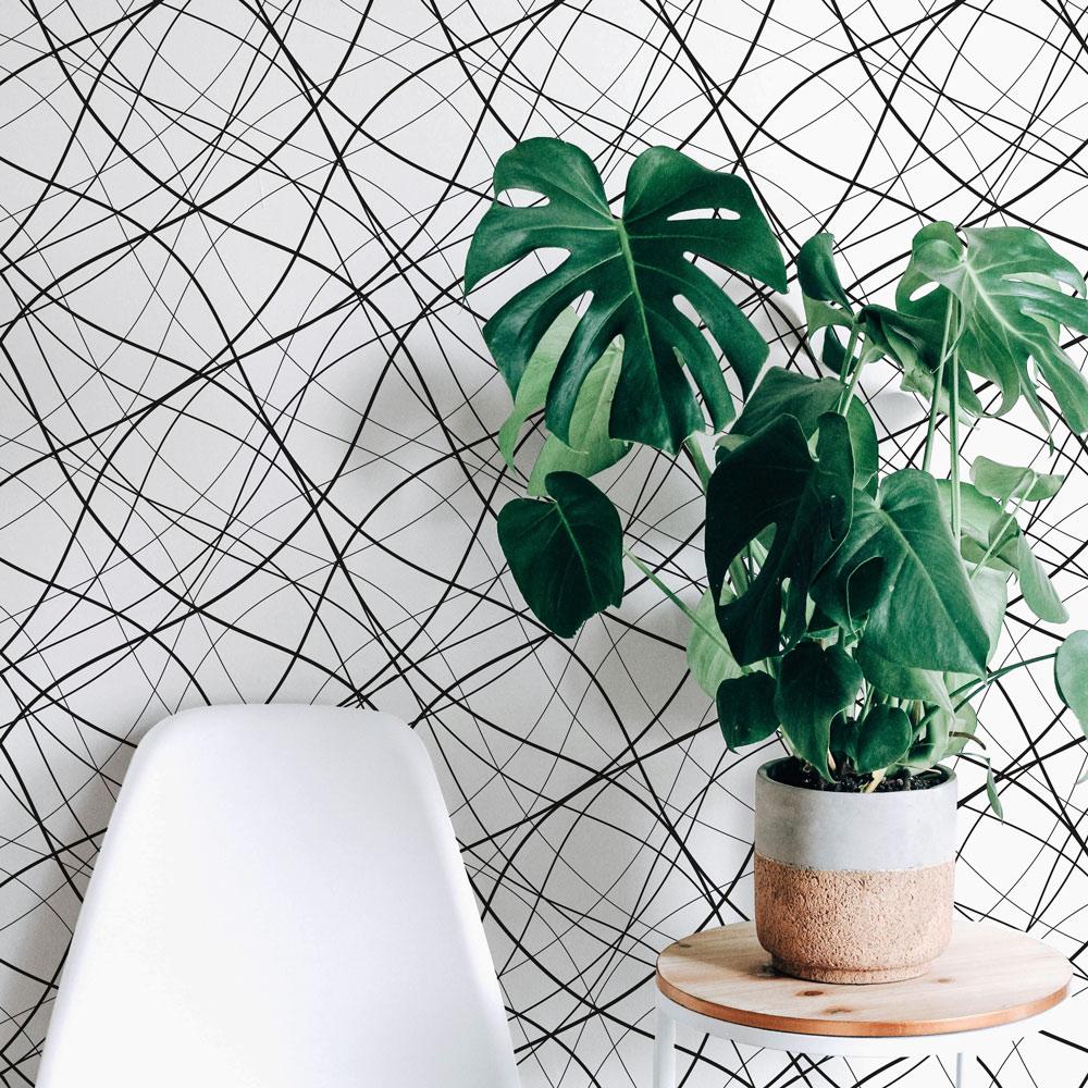 Chaotic Curves Peel and Stick Wallpaper, Removable Wallpaper, Traditional Wallpaper | DeccoPrint