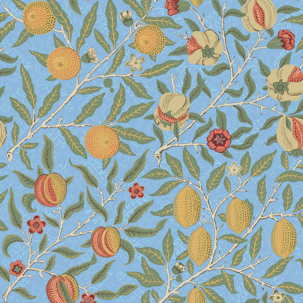 Citrus Groove  X William Morris Wallpaper - Blue | DeccoPrint