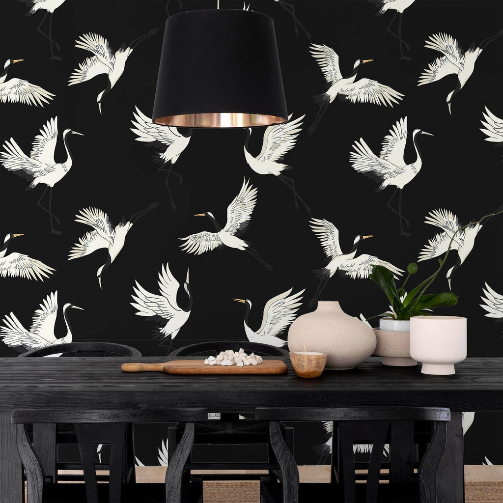 Classic Cranes Wallpaper | DeccoPrint