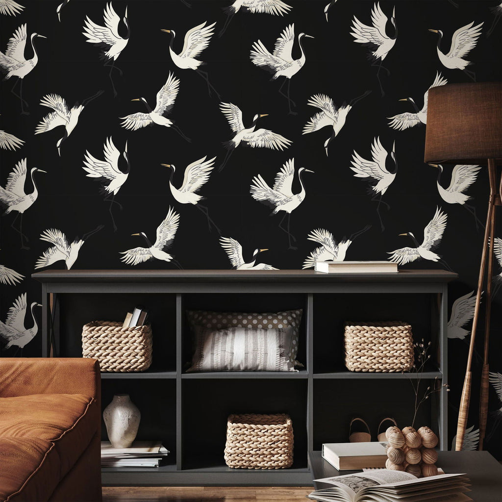 Classic Cranes Wallpaper | DeccoPrint