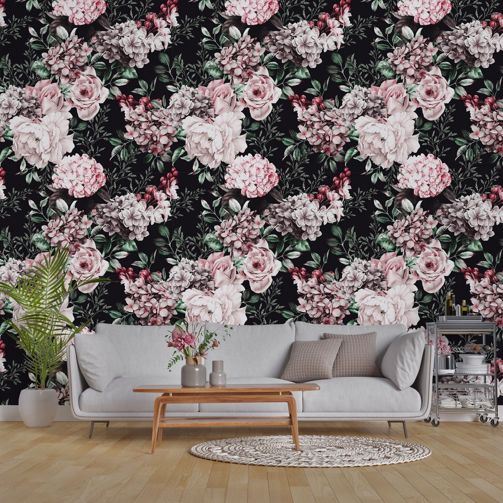 Classic Flowers Peel and Stick Wallpaper, Removable Wallpaper, Traditional Wallpaper | DeccoPrint