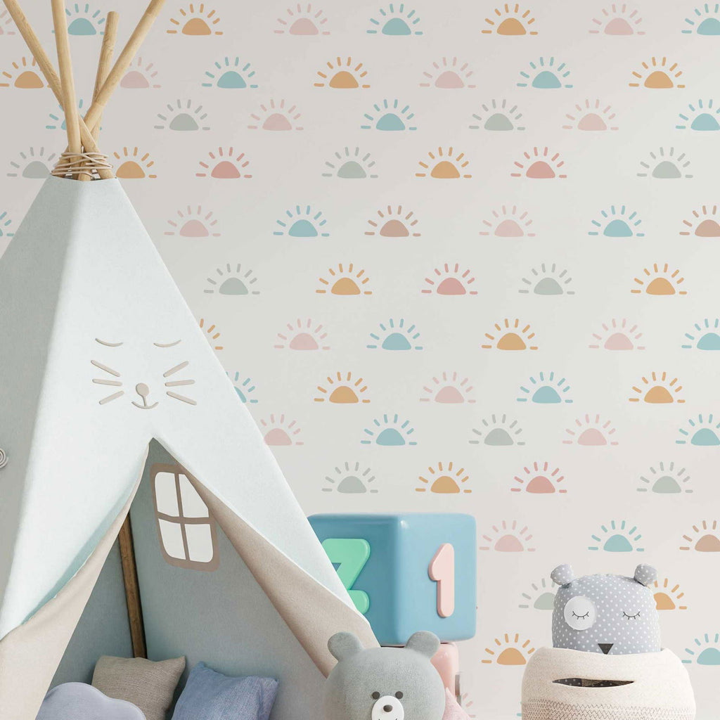 Colorful Suns Wallpaper | DeccoPrint