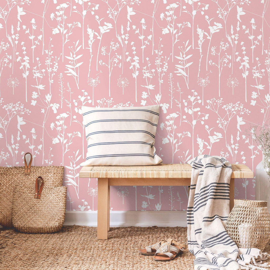 Contrast Flower Peel and Stick Wallpaper, Removable Wallpaper, Traditional Wallpaper | DeccoPrint