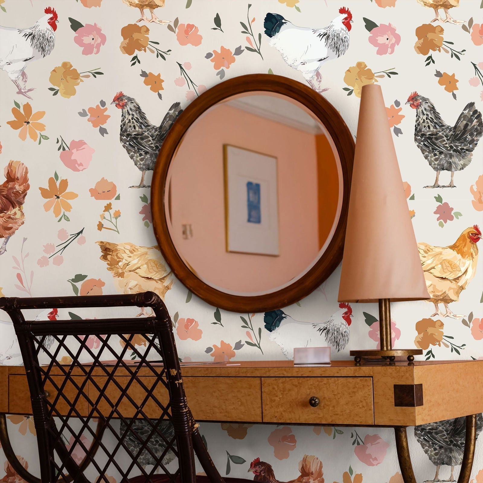 Country Chick Peel and Stick Wallpaper, Removable Wallpaper, Traditional Wallpaper | DeccoPrint