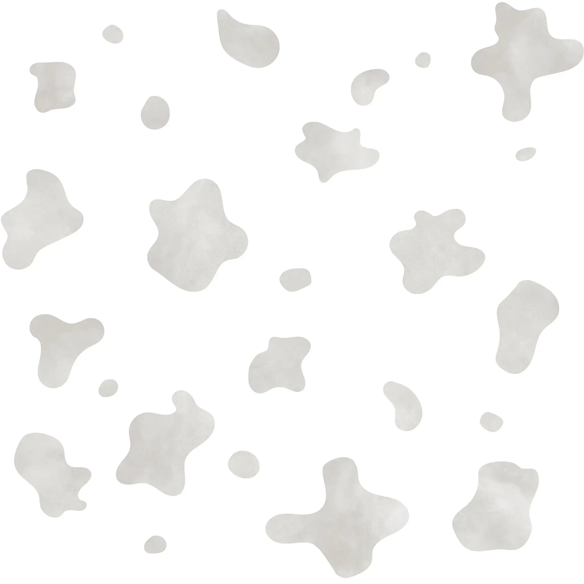 Pattern resembling cow skin in gray spots on white background