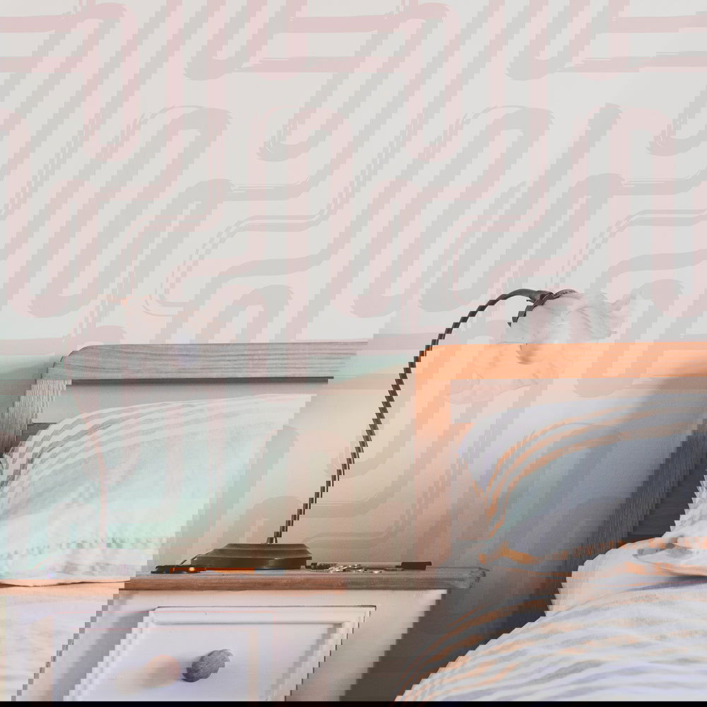 Curved Lines Peel and Stick Wallpaper, Removable Wallpaper, Traditional Wallpaper - Blush | DeccoPrint