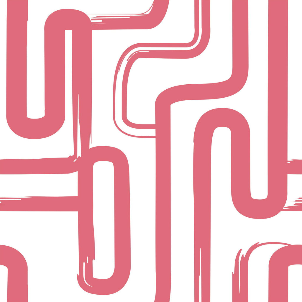 Curved Lines Wallpaper - Pink - DeccoPrint