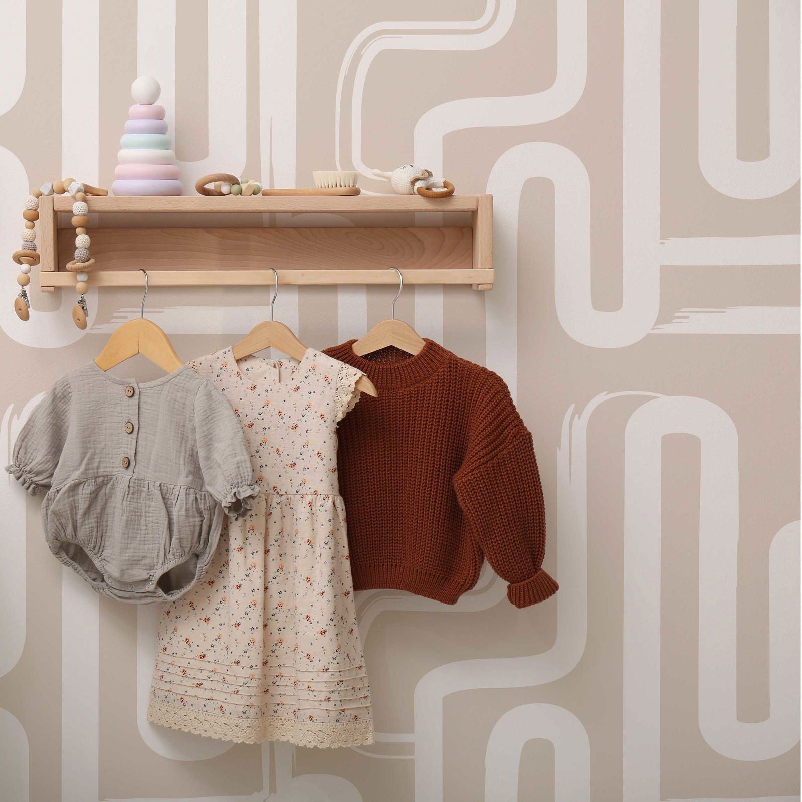 Curved Lines Peel and Stick Wallpaper, Removable Wallpaper, Traditional Wallpaper - White | DeccoPrint