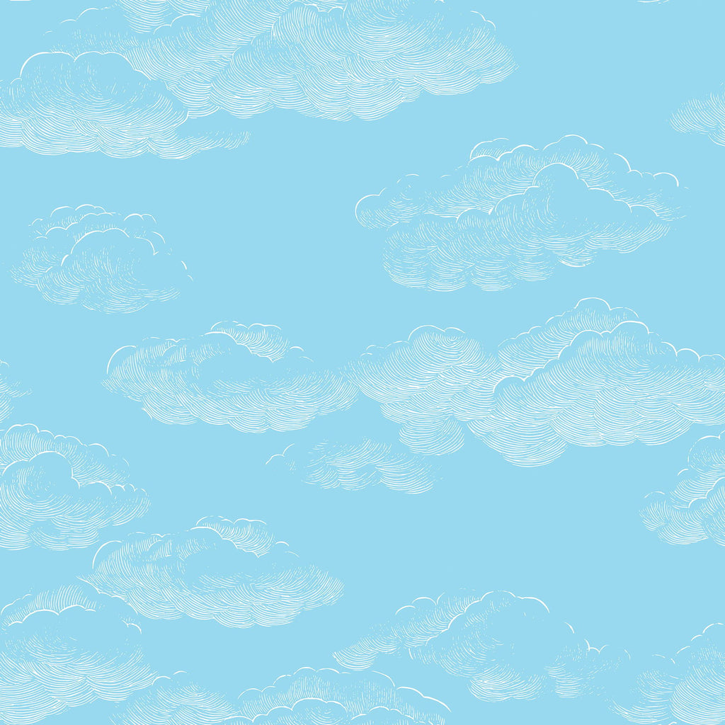 Cute Clouds Wallpaper - Light Blue | DeccoPrint