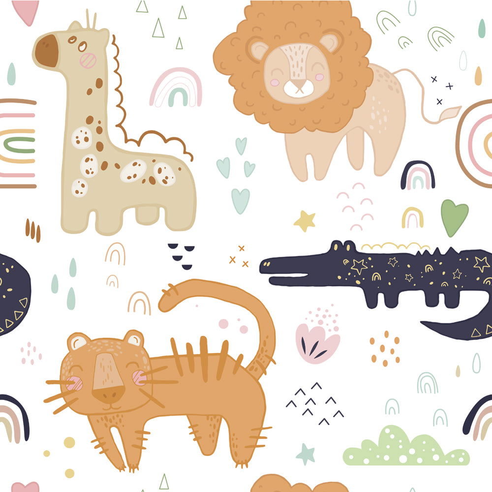 Cute Zoo Wallpaper - DeccoPrint