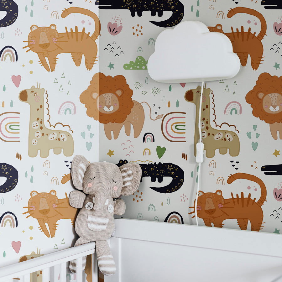 Cute Zoo Wallpaper | DeccoPrint