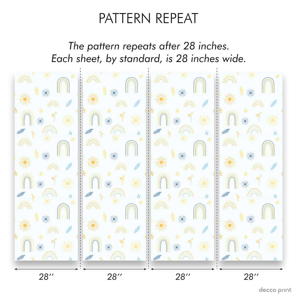 Child's Dreams Peel and Stick removable, Traditional Wallpaper - Pale Blue | DeccoPrint