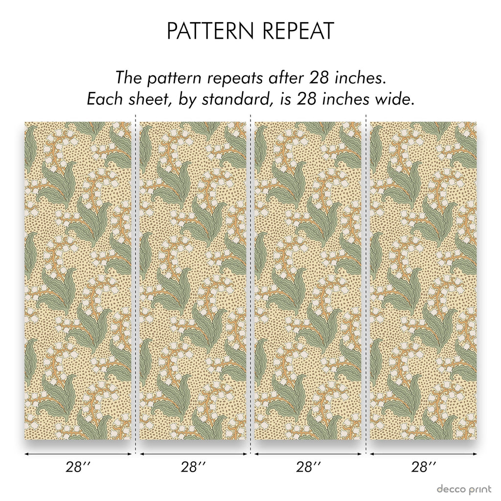 Maurice Pillard Verneuil x  Lily of the Valley Peel and Stick Wallpaper, Removable Wallpaper, Traditional Wallpaper | DeccoPrint