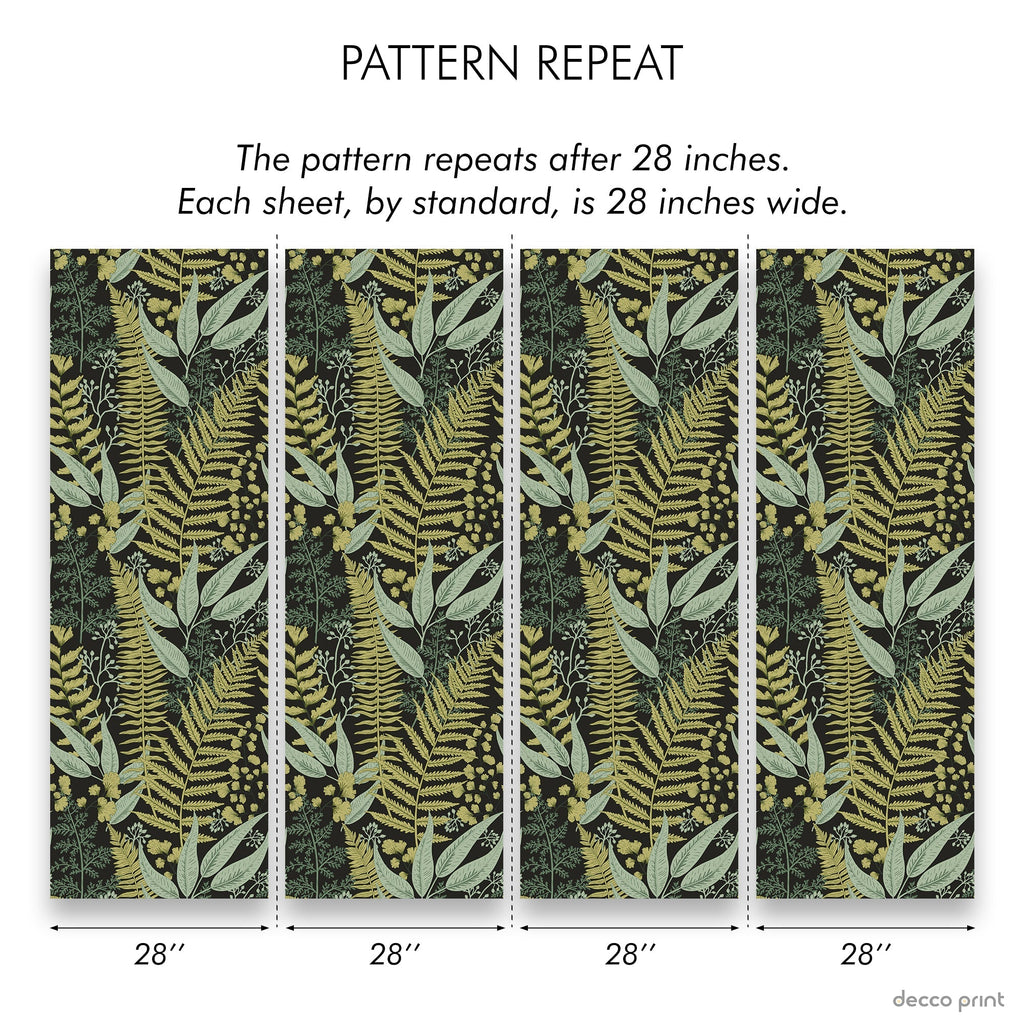 Fern Herbarium Peel and Stick Wallpaper, Removable Wallpaper, Traditional Wallpaper | DeccoPrint