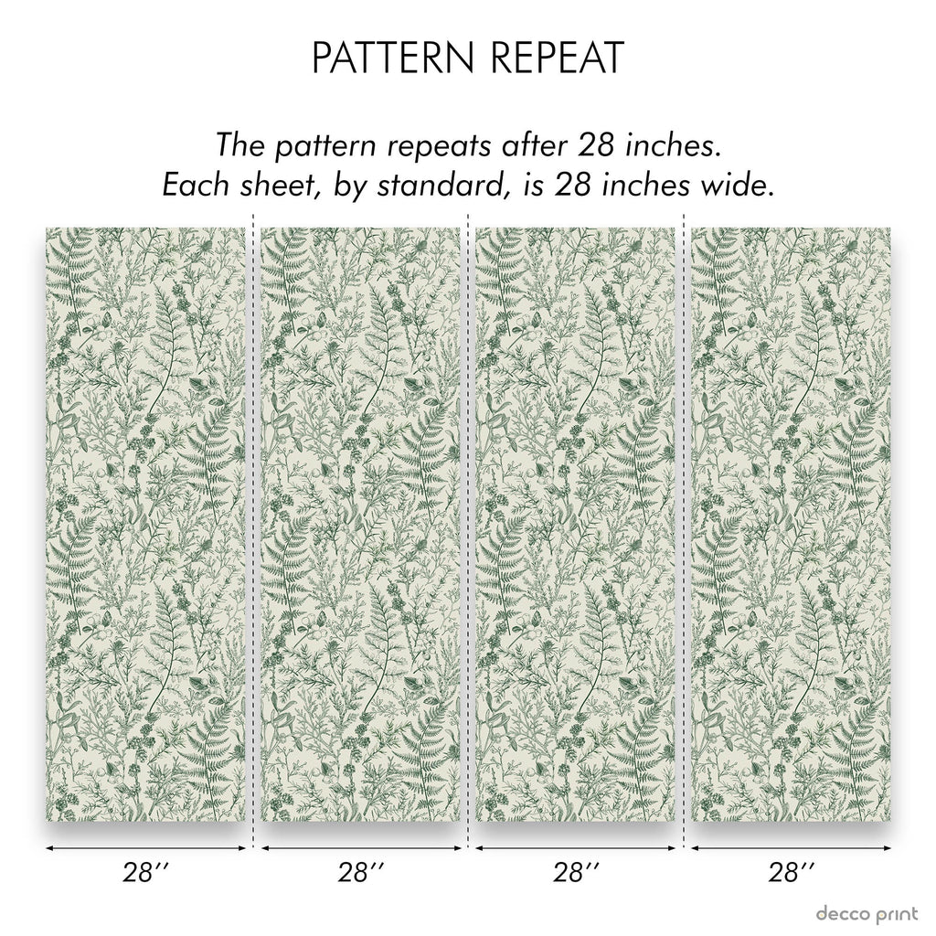 Forest Dream Peel and Stick Wallpaper, Removable Wallpaper, Traditional Wallpaper - Pine Green | DeccoPrint