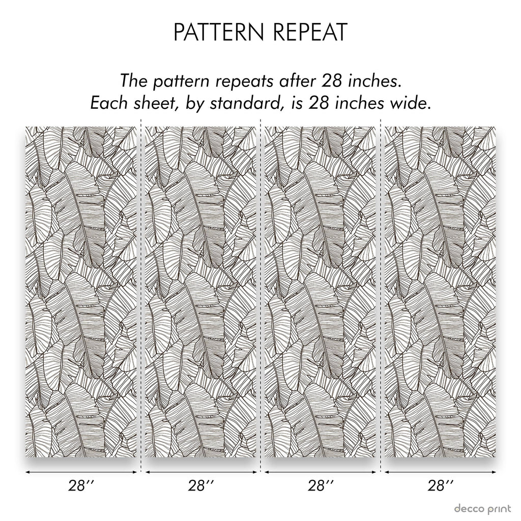 Banana Leaves Peel and Stick Wallpaper, Removable Wallpaper, Traditional Wallpaper | DeccoPrint