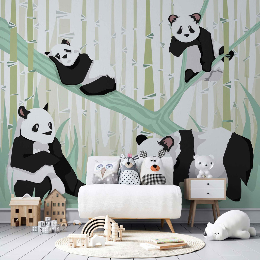 Daily Life of Pandas Wallpaper | DeccoPrint